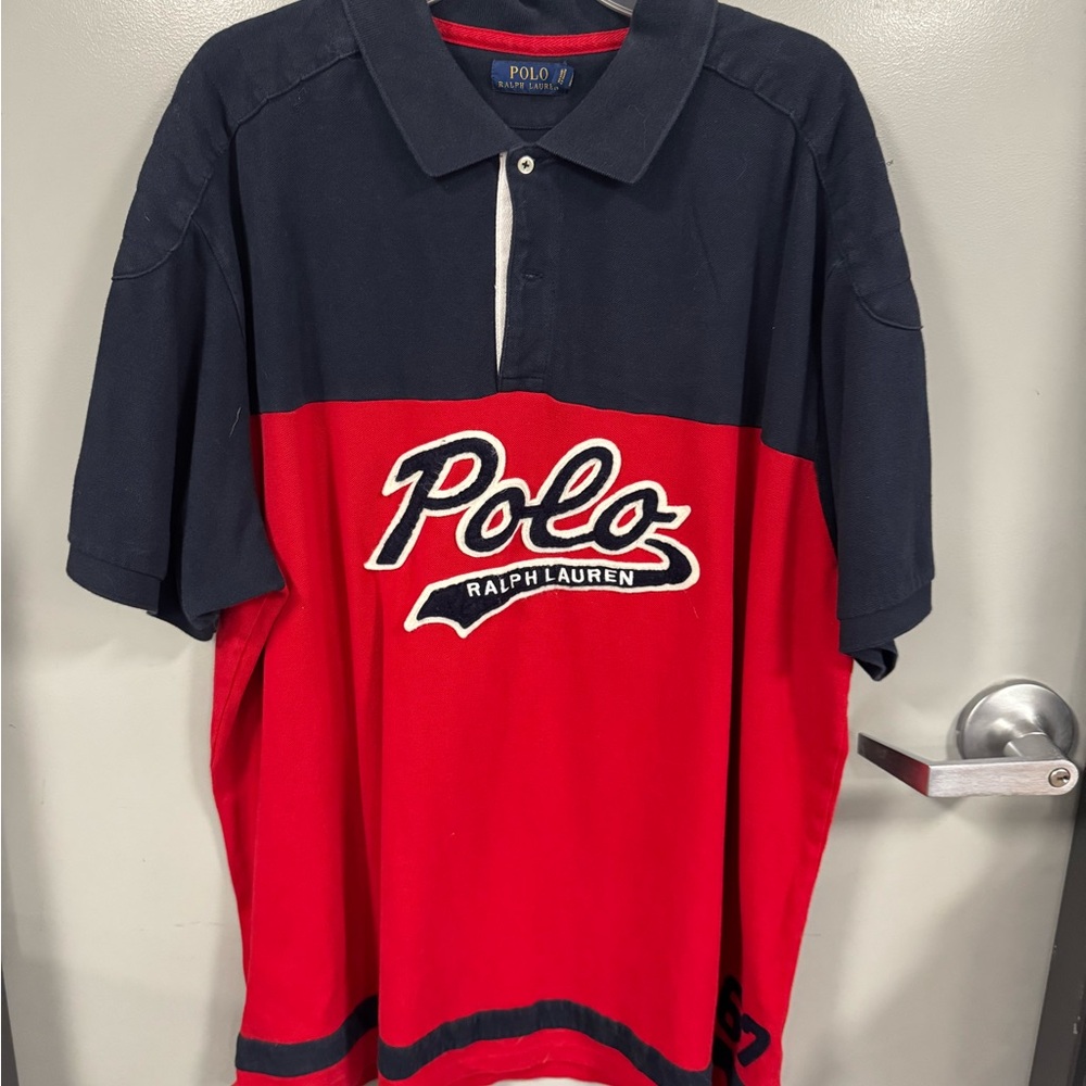 Ralph Lauren Polo Shirt - Bold Red and Navy-Big & Tall 3X